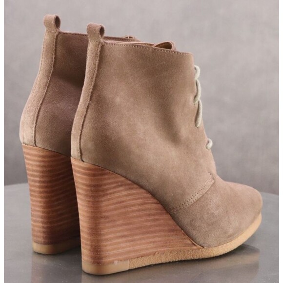 Steve Madden P-Danni Women's Wedge Booties Boots Size 7 Suede Tan - Picture 8 of 12